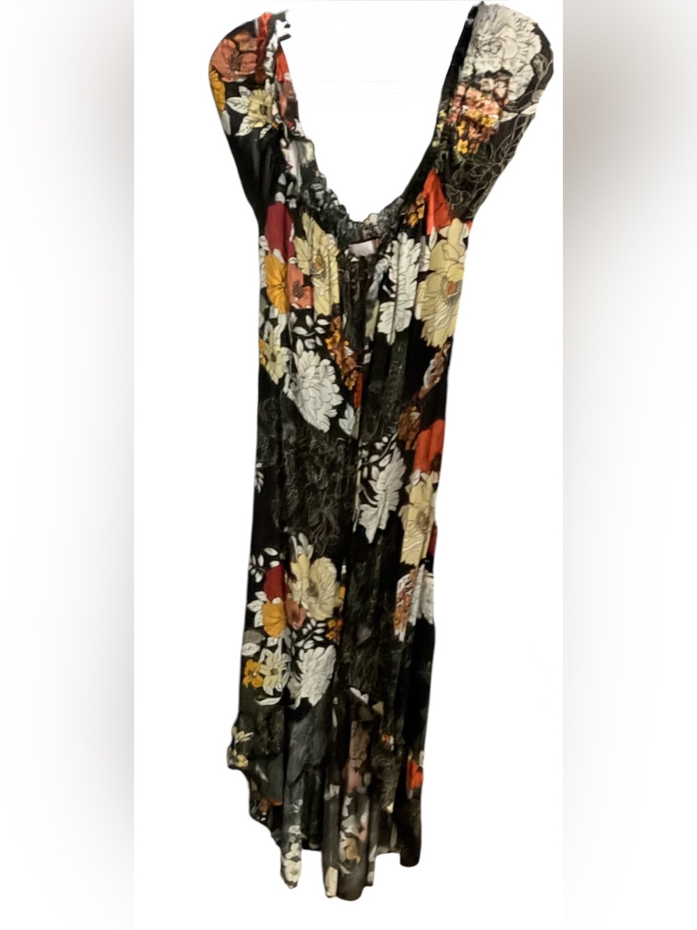 Band of Gypsies ~ Sundress ~ On or Off-Shoulder ~ Black Base w/ Colorful Flower